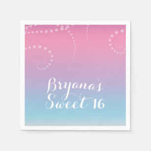 Serviette En Papier Pink violet bleu plongé fête d'anniversaire Person