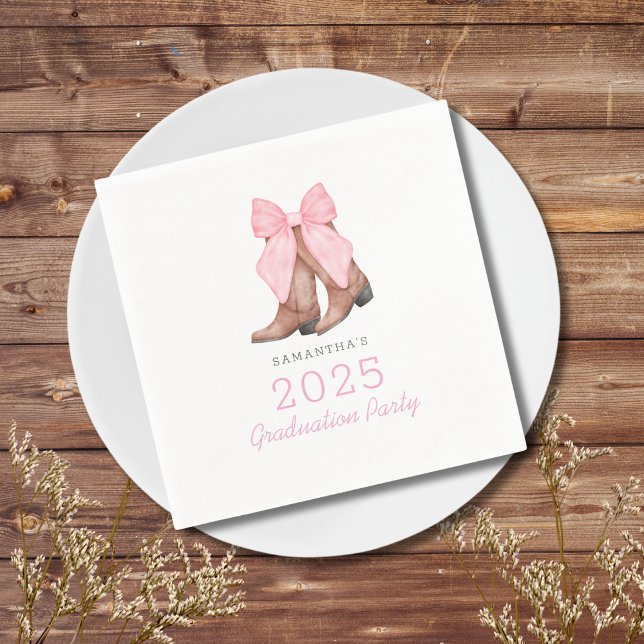 Serviette En Papier Pink Western 2025 Graduation (Créateur téléchargé)