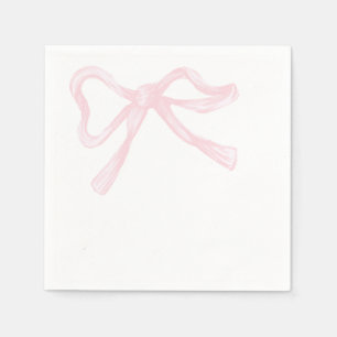 Serviette En Papier Pink & White Bow, Grandmillenium Pink Coquette