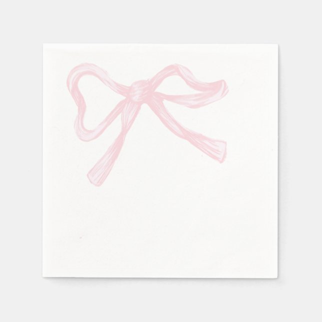 Serviette En Papier Pink & White Bow, Grandmillenium Pink Coquette (Devant)