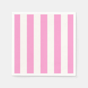 Serviette En Papier Pink White Stripes