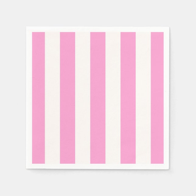 Serviette En Papier Pink White Stripes (Devant)