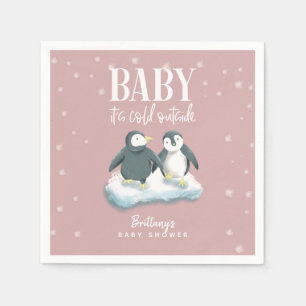 Serviette En Papier Pink Winter Wonderland thème Baby shower de pingou