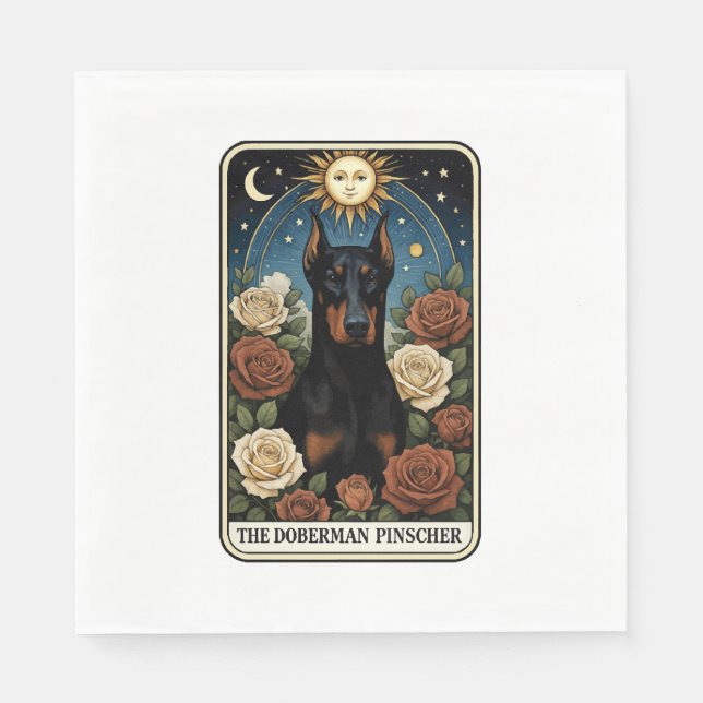 Serviette En Papier Pinscher Dobermann (Devant)