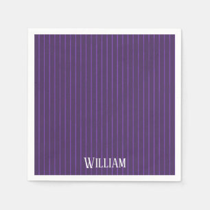 Serviette En Papier Pinstripes pourpres
