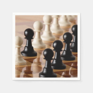 Serviette En Papier Pions sur le tableau d'échecs