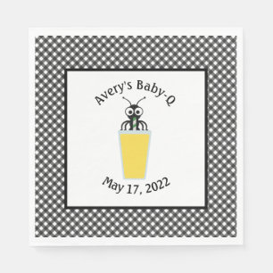 Serviette En Papier Pique-nique Ant Lemonade En vichy noir