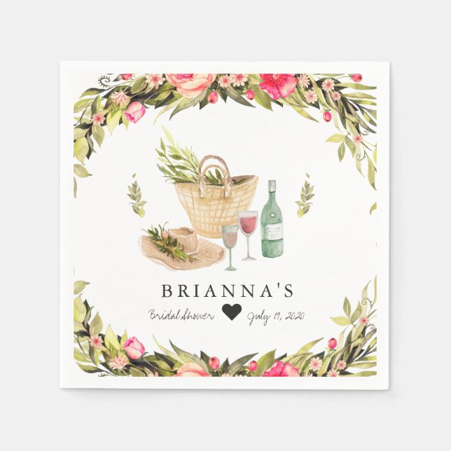 Serviette En Papier Pique-nique d'été Floral (Devant)