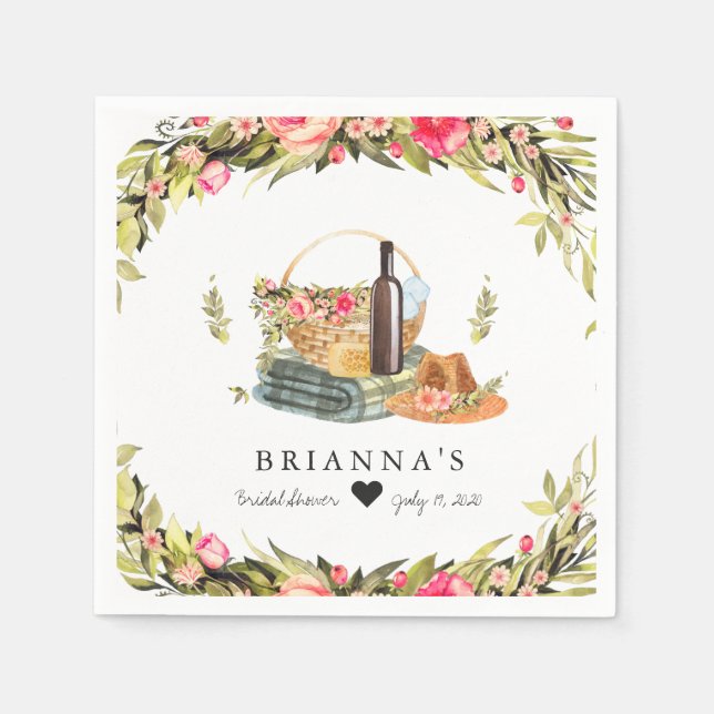 Serviette En Papier Pique-nique d'été Floral (Devant)