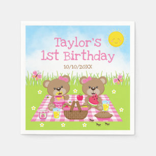 Serviette En Papier Pique-nique d'ours en peluche Fête d'anniversaire