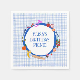Serviette En Papier Pique-nique Gingham Moderne Anniversaire PERSONNAL