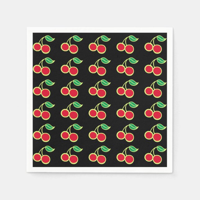 Serviette En Papier Pique-nique Retro Cerry Party Anniversaire Napkins (Devant)