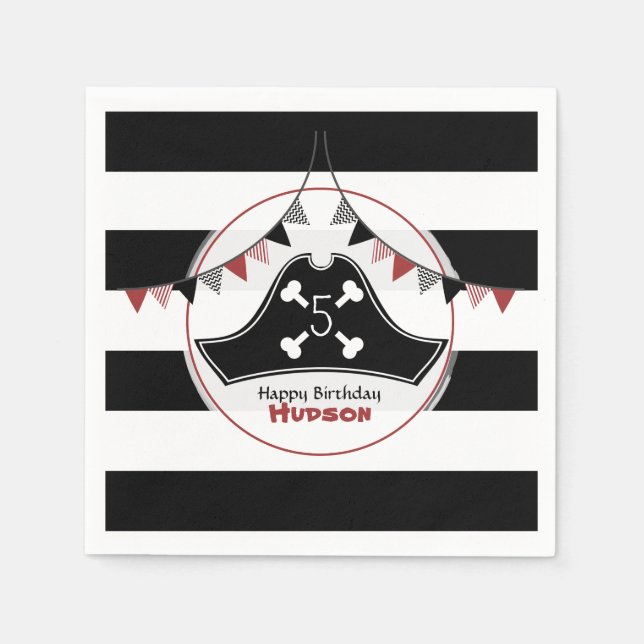 Serviette En Papier Pirate Anniversaire serviettes (Devant)