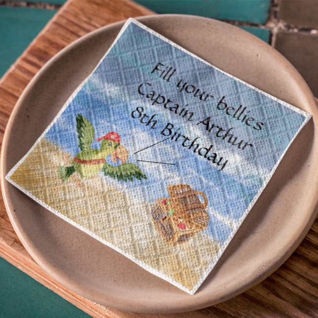 Serviette En Papier Pirate anniversaire thème fête trésor perroquet (Pirate Serviette)