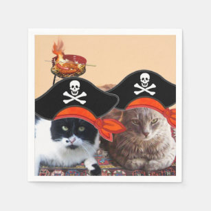 Serviette En Papier PIRATE CATS, Parlez comme un jour de pirates 