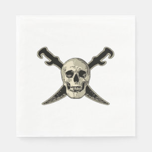 Serviette En Papier Pirate (Crâne) - Papier blanc standard pour déjeun
