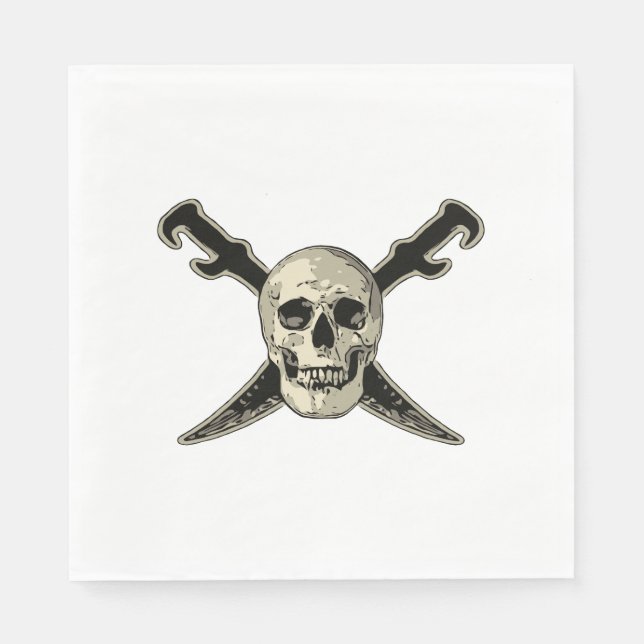 Serviette En Papier Pirate (Crâne) - Papier blanc standard pour déjeun (Devant)