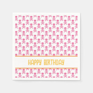 Serviette En Papier Pirate Crossbones Joyeux Enfants d'Anniversaire Co