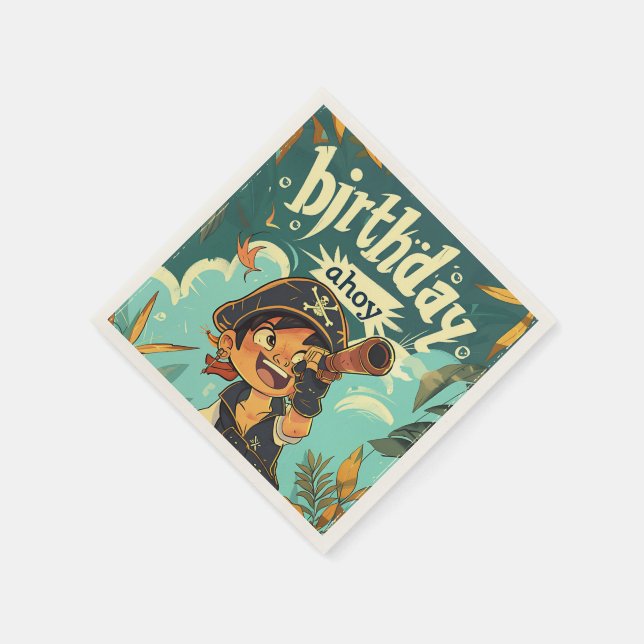 Serviette En Papier Pirate d'anniversaire ! (Coin)