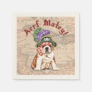 Serviette En Papier Pirate de bouledogue
