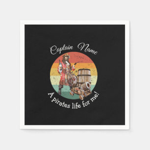 Serviette En Papier Pirate de fête noir serviettes