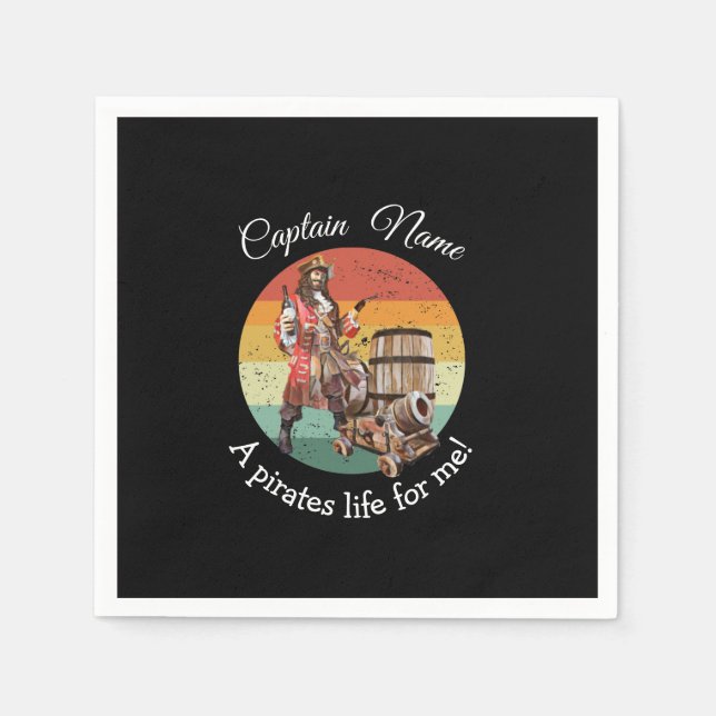 Serviette En Papier Pirate de fête noir serviettes (Devant)