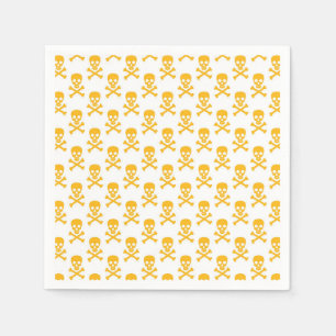 Serviette En Papier Pirate Jaune Crossbones Colorés Enfants Amusants