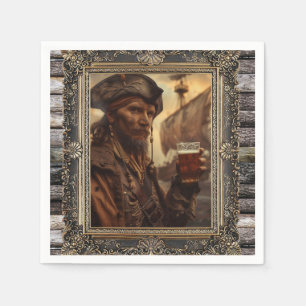 Serviette En Papier Pirate Peinture Homme Grotte Cigar Bar Boisson