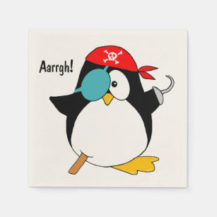 Serviette En Papier Pirate Penguin Graphic