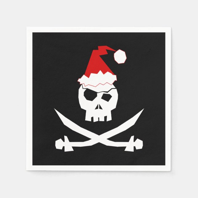 Serviette En Papier Pirate Père Noël (Devant)