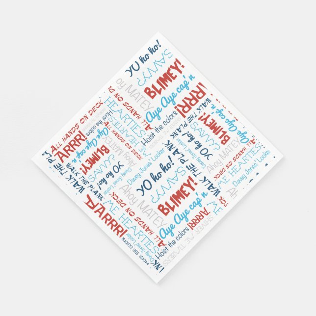 Serviette En Papier Pirate Slogans Party Pirate Napkins (Coin)