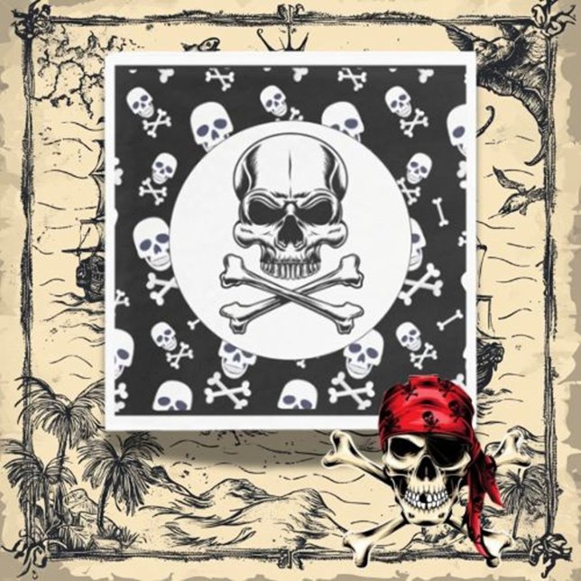 Serviette En Papier Pirate thème fête des bateaux adultes crânes ( Fun, durable, and perfect for little hands—add a festive touch to every celebration!)