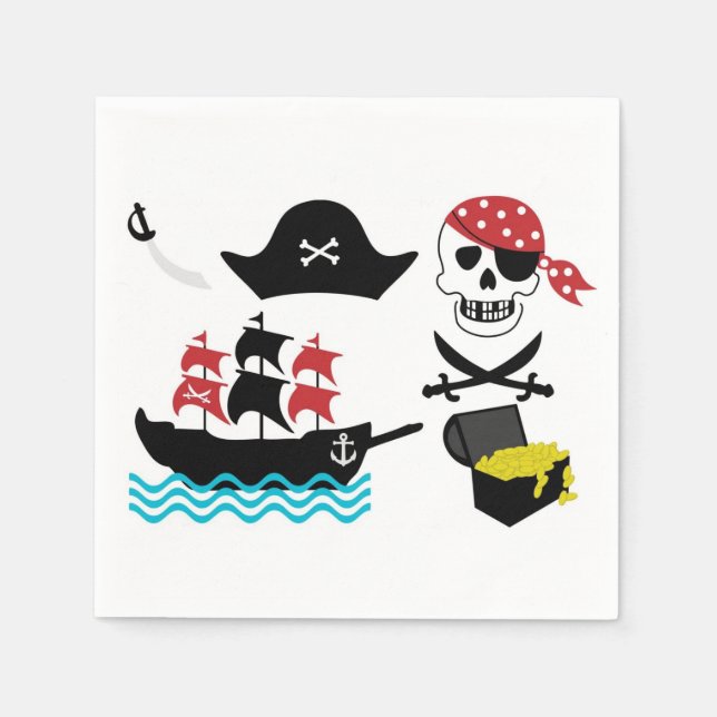 Serviette En Papier Pirates Cocktail Napkin (Devant)