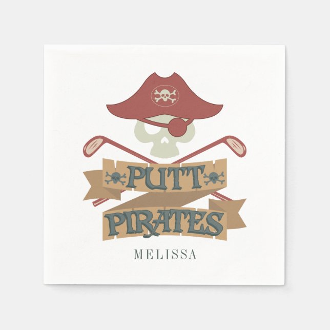 Serviette En Papier Pirates de golf personnalisées Papier Hobby Napk (Devant)