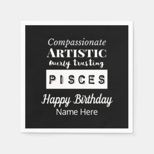 Serviette En Papier Pisces Zodiac Fun Caractéristiques Anniversaire