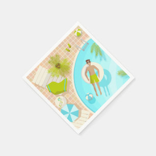 Serviette En Papier Piscine mec sur la plage tropicale estivale vacanc