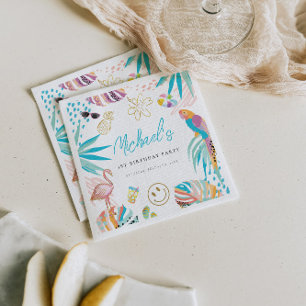 Serviette En Papier Piscine tropicale Anniversaire