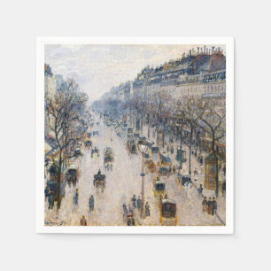 Serviette En Papier Pissarro - Boulevard Montmartre, Matin d'hiver
