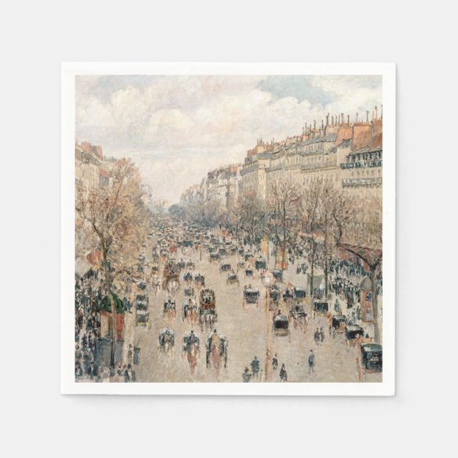 Serviette En Papier Pissarro - Boulevard Montmartre, Soleil après-midi (Devant)