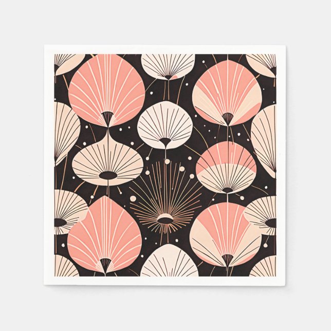 Serviette En Papier Pissenlits -Milieu du siècle- Design Moderne Rétro (Devant)