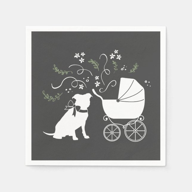 Serviette En Papier Pit Bull Chien Baby shower Genre Neutre Pitbull (Devant)