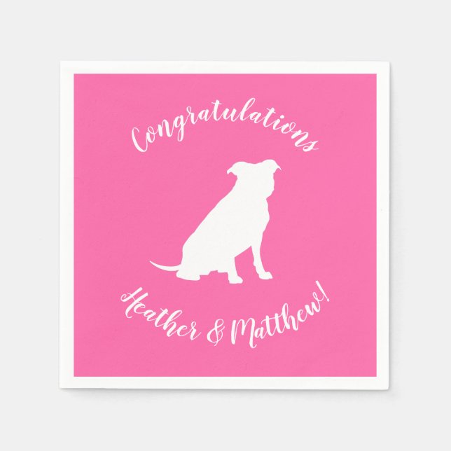 Serviette En Papier Pit Bull Chien Baby shower rose fille Pitbull (Devant)