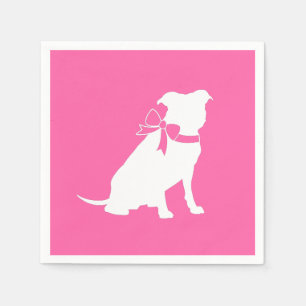 Serviette En Papier Pit Bull Chien Baby shower rose fille Pitbull