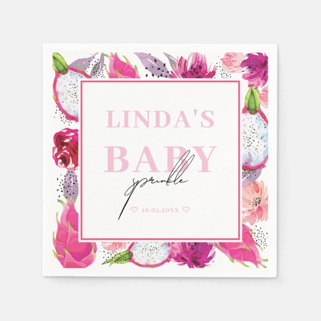 Serviette En Papier Pitaya Dragon Fruit Personnalisé Baby Sprinky (Devant)