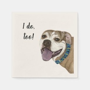 Serviette En Papier Pitbull Chien Cocktail Personnalisé Napkin