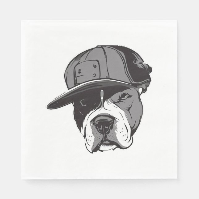 Serviette En Papier Pitbull Gangster (Devant)