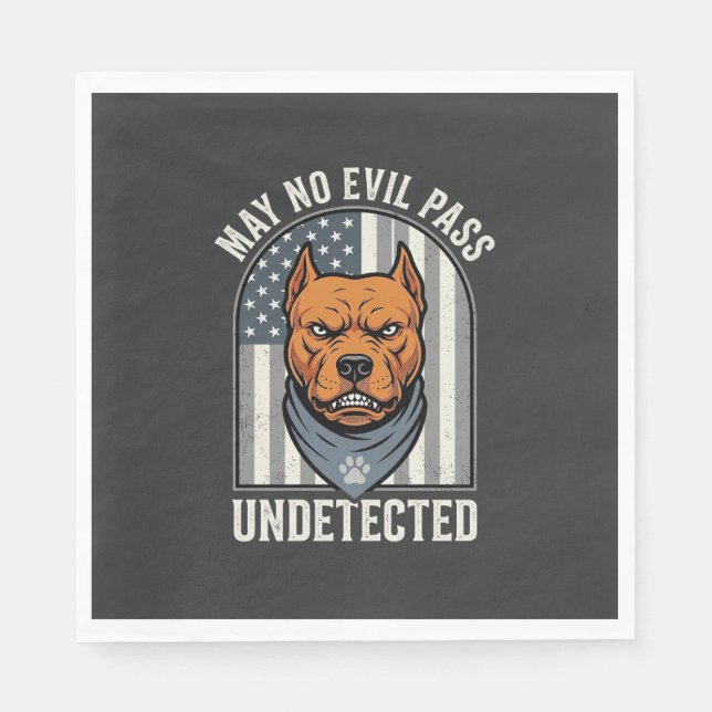 Serviette En Papier Pitbull Patriotique Chien de Garde (Devant)