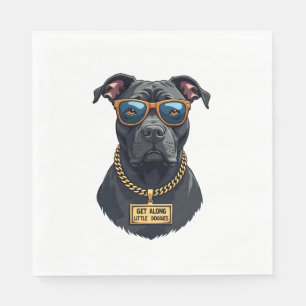 Serviette En Papier Pitbull Vintage Cool en Lunettes de Soleil avec Ch