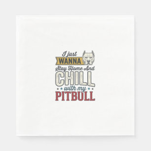 Serviette En Papier Pitbull Vintage Restez À La Maison Et Chill Amant 