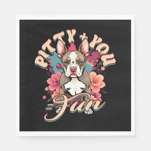 Serviette En Papier Pitbulls Pitbulls Pitty + You = Amusant (Devant)